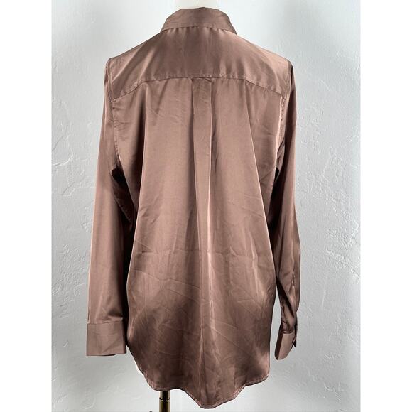 EQUIPMENT Button-up Blouse in Brown Mocha (Womens: Small) - Picture 8 of 12